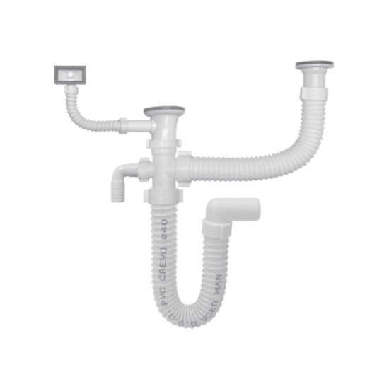 Sifon dvodjelne sudopere sa prelivom priključkom za mašinu NVM