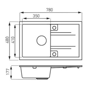 FERRO sudoper granitni PIJESAK 48×78 MEZZO II GRAFIT DRGM48-78SA