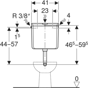 Nazidni vodokotlić RIO AP110 GEBERIT sa jednokoličnskim ispiranjem