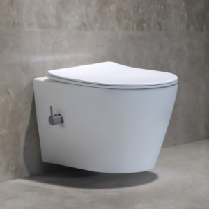 Viseća konzolna šolja bez rubova SAVA sa česmom i ispiračem + sporospuštajuća daska